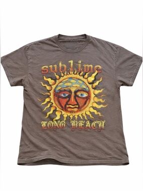 Sublime Long Beach Graphic T-Shirt Sun Retro Concert Tee